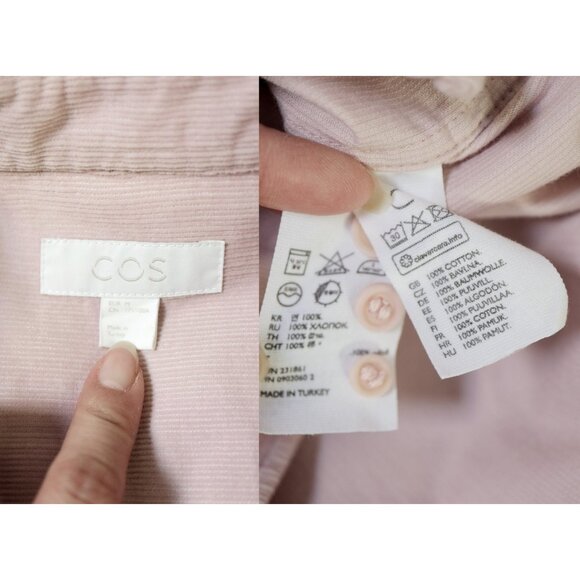 COS Men's Regular-Fit Blush Pink Cotton Corduroy Shirt - Picture 9 of 9